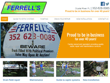 Tablet Screenshot of ferrellssepticservice.com